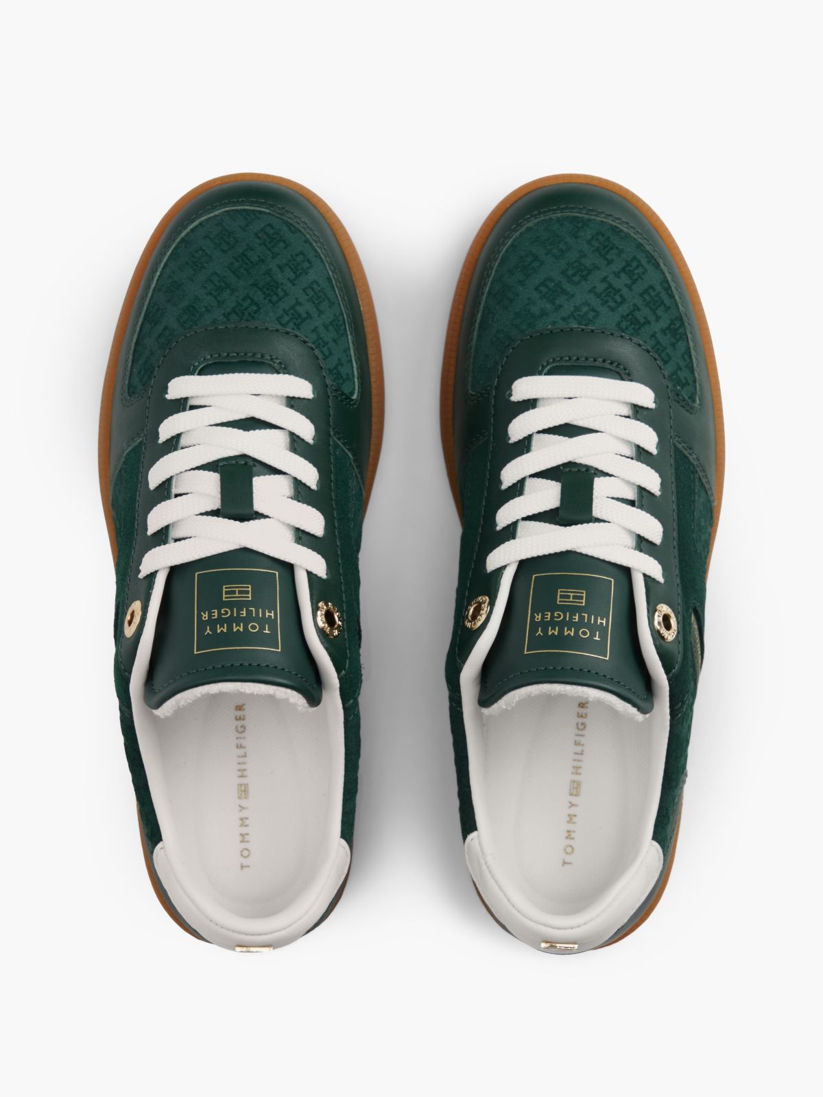 Tribeca Leather-Mix Skater Sneaker — Hunter