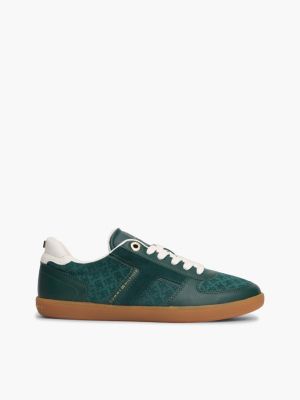 Tribeca Leather-Mix Skater Sneaker, Hunter