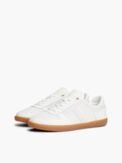 Tribeca Leather-Mix Skater Sneaker — Ecru 2