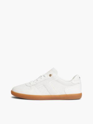 Женские кроссовки Tommy Hilfiger Tribeca Leather-Mix Skater, цвет: Экрю — фото 7