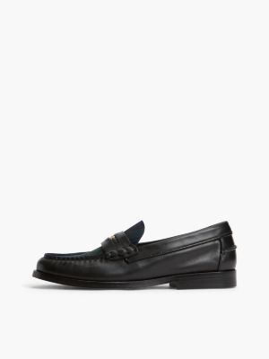 Женские туфли Tommy Hilfiger Tartan Accent Leather Penny Loafer, цвет: Чёрный — фото 7