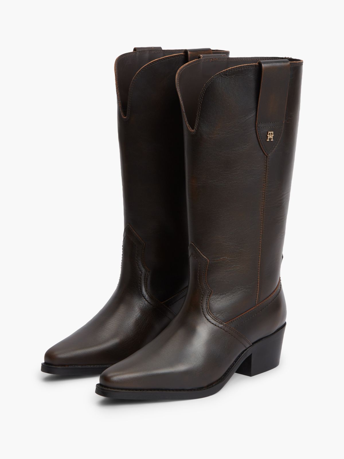 Leather Western Boot — Brushed Brown