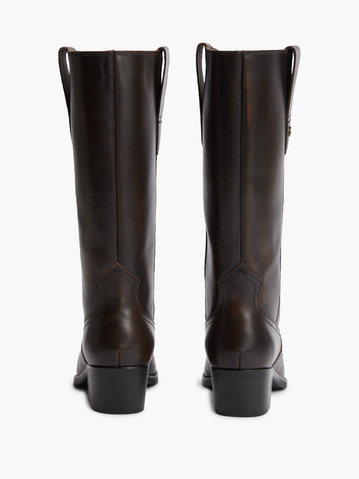 Leather Western Boot — Brushed Brown