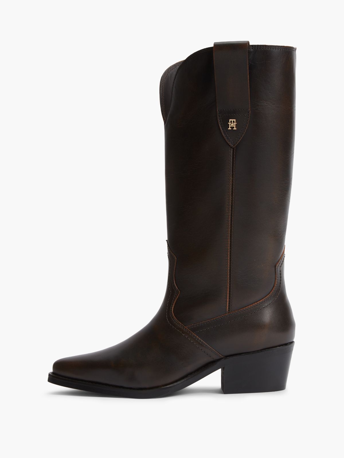 Leather Western Boot — Brushed Brown