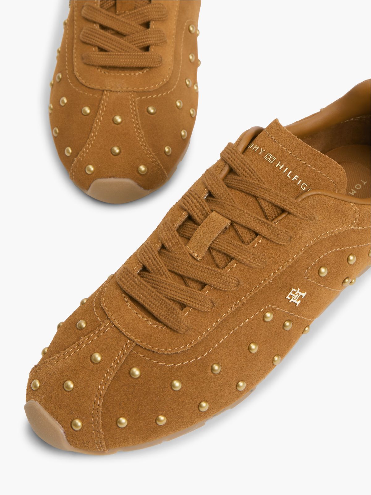 Studded Suede Ballet Sneaker — Ginger Clay