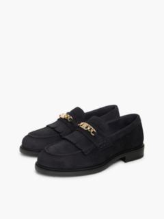 Chain-Link Fringe Suede Loafer — Space Blue 2