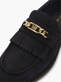 Chain-Link Fringe Suede Loafer — Space Blue 6