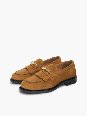 Женские туфли Tommy Hilfiger Chain-Link Fringe Suede Loafer, цвет: Имбирный глиняный — фото 2