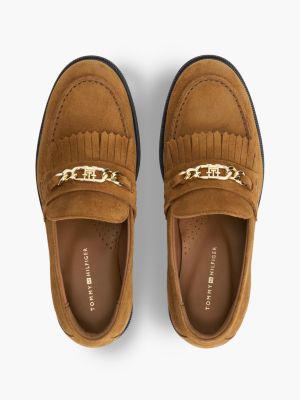 Женские туфли Tommy Hilfiger Chain-Link Fringe Suede Loafer, цвет: Имбирный глиняный — фото 3