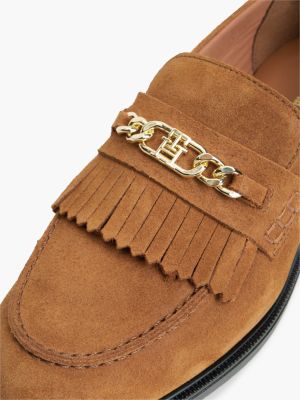 Женские туфли Tommy Hilfiger Chain-Link Fringe Suede Loafer, цвет: Имбирный глиняный — фото 6