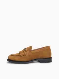 Chain-Link Fringe Suede Loafer — Ginger Clay 7