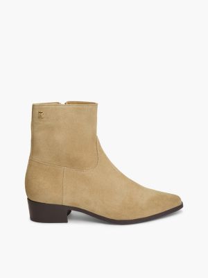 Suede Ankle Boot, Safari Canvas