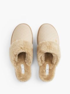 Suede & Faux Fur House Slipper — Horseradish 3