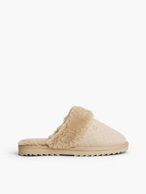 Suede & Faux Fur House Slipper, Horseradish