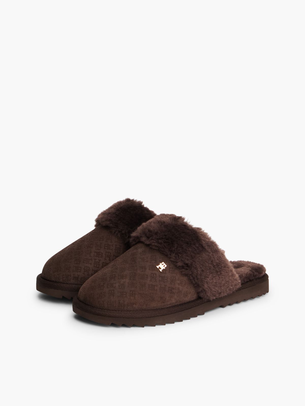 Suede & Faux Fur House Slipper — Fondant Brown
