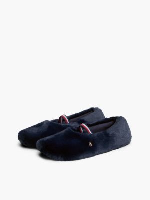 Tommy Hilfiger Women's Faux Fur Mary Jane House Slipper - Space Blue - XL