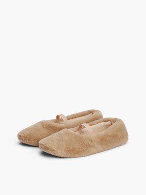 Женские тапочки Tommy Hilfiger Faux Fur Mary Jane House Slipper, цвет: Пудровый — фото 2