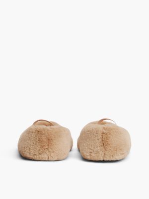 Женские тапочки Tommy Hilfiger Faux Fur Mary Jane House Slipper, цвет: Пудровый — фото 4