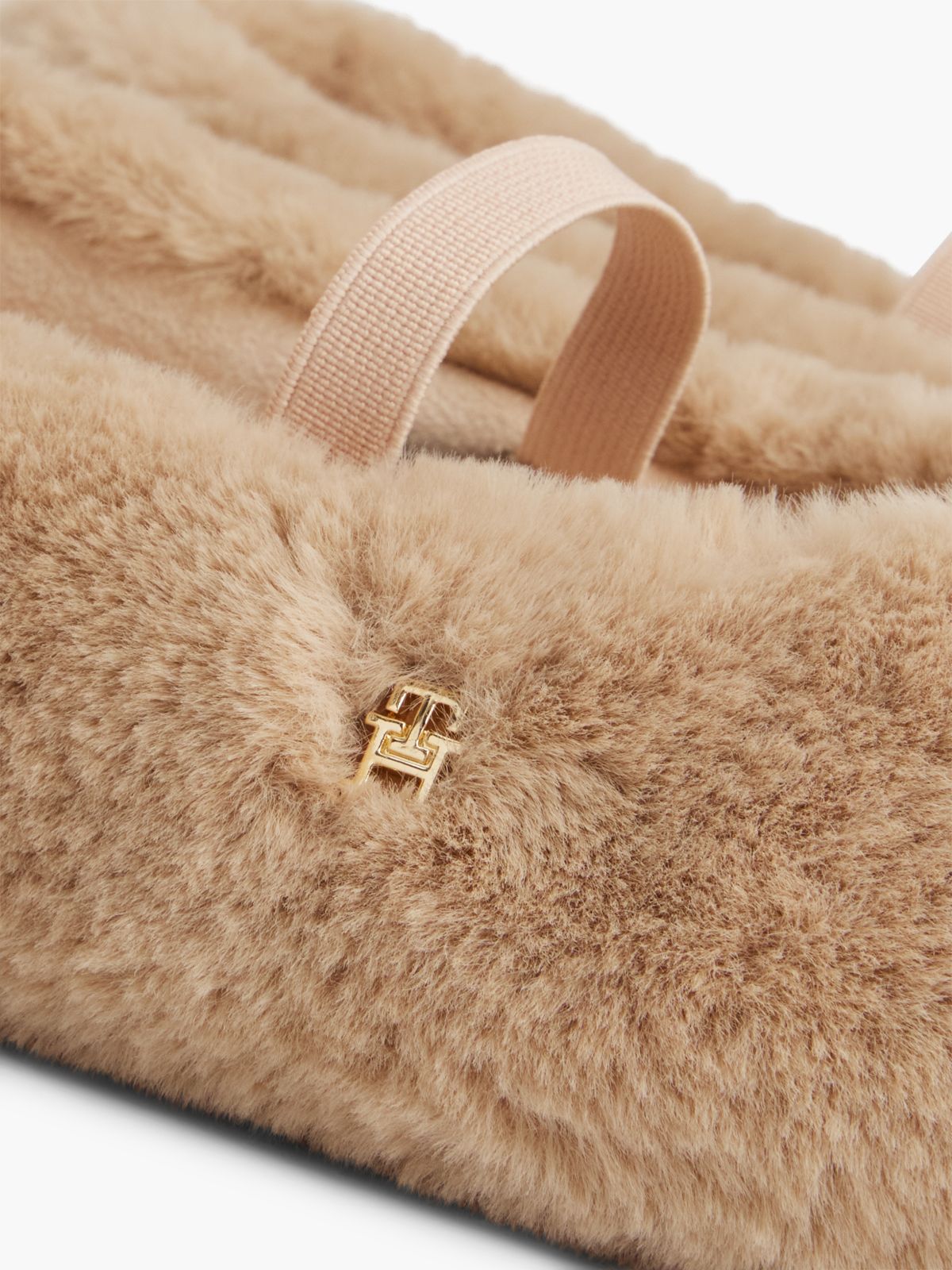 Faux Fur Mary Jane House Slipper — Misty Blush