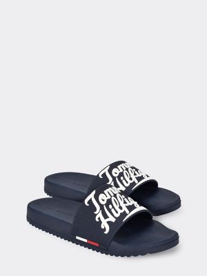 grey tommy hilfiger slides