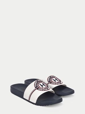 tommy hilfiger slides black and white