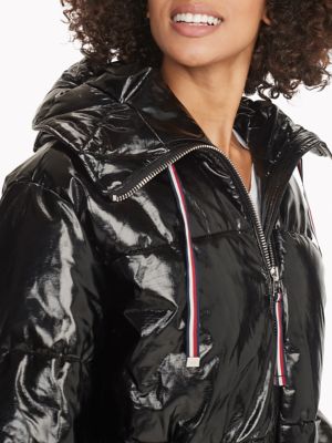 tommy hilfiger puffer jacket shiny