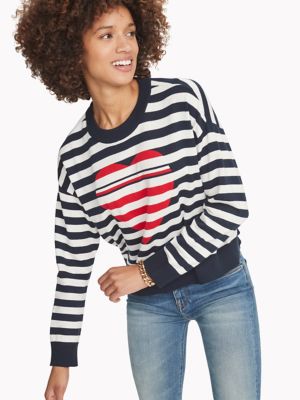 Essential Heart Stripe Sweater | Tommy 