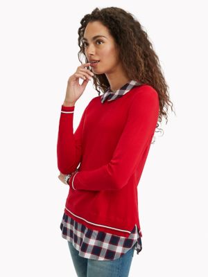 tommy hilfiger layered look sweater