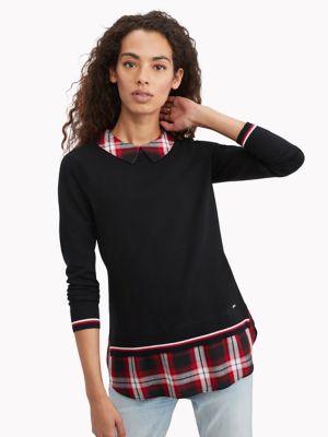 Essential Plaid Twofer Sweater | Tommy 