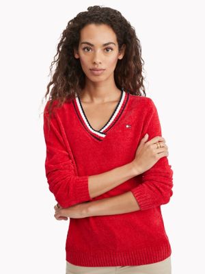 womens red tommy hilfiger jumper