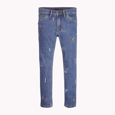 tommy hilfiger letter jeans