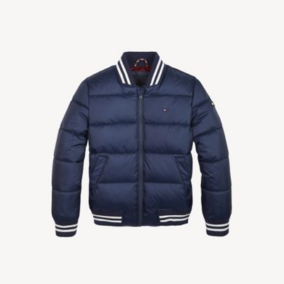 blue tommy hilfiger bomber jacket