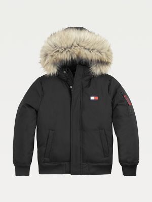 tommy hilfiger fur bomber