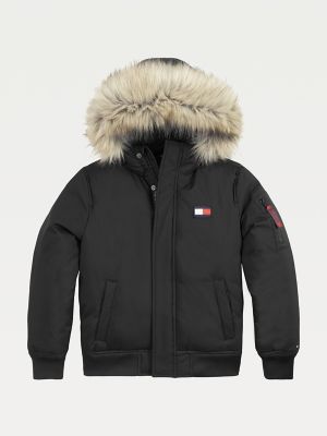 tommy hilfiger fur bomber