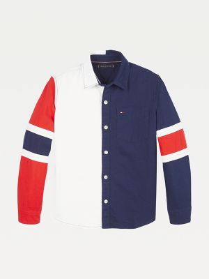 tommy hilfiger color block shirt