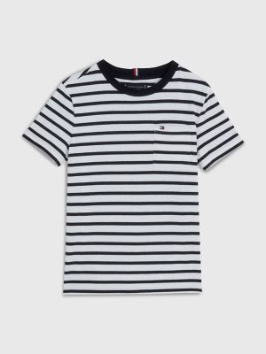 Kids' Breton Stripe Pocket T-Shirt, Navy