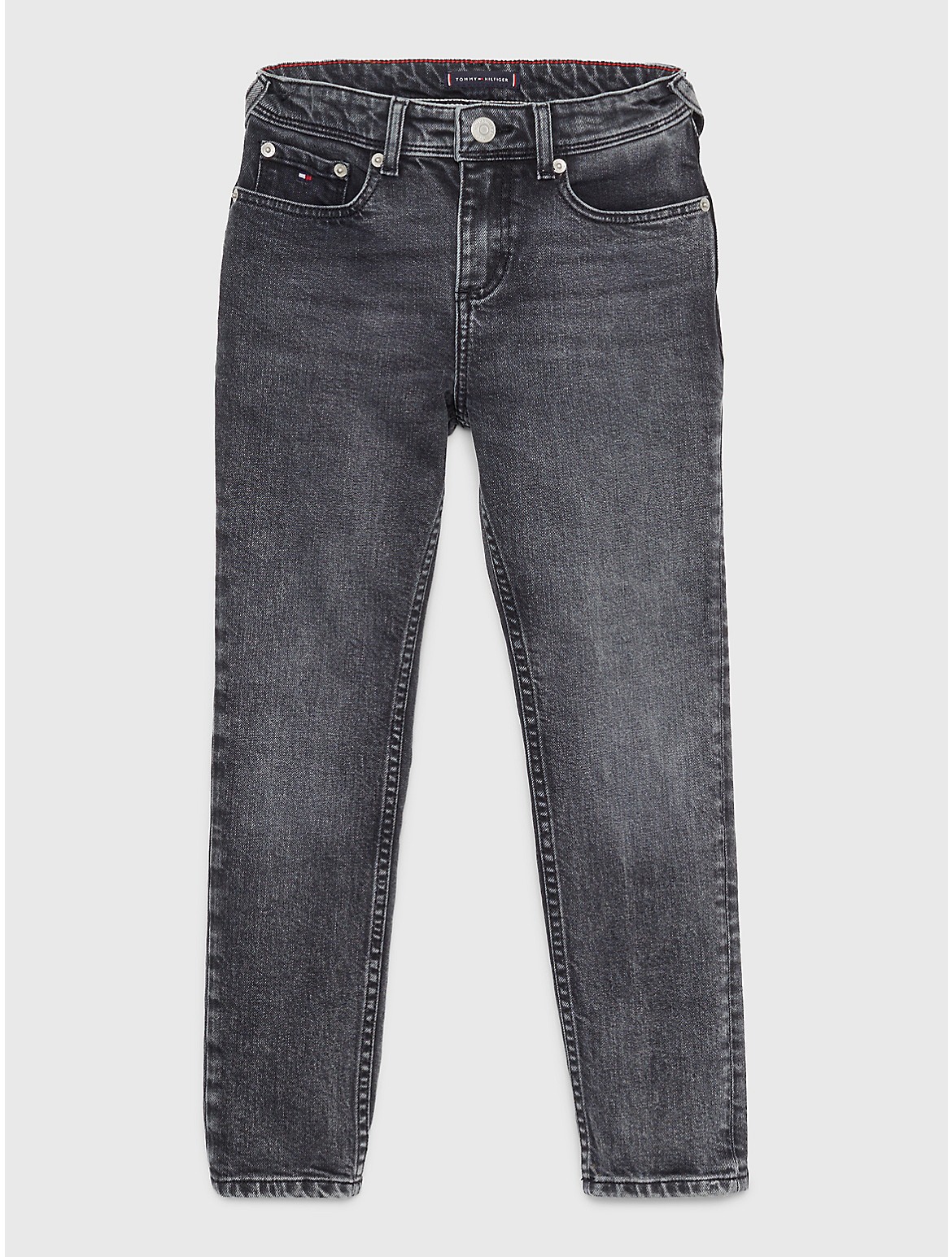 Tommy Hilfiger Boys' Kids' Slim Fit Faded Black Wash Jean