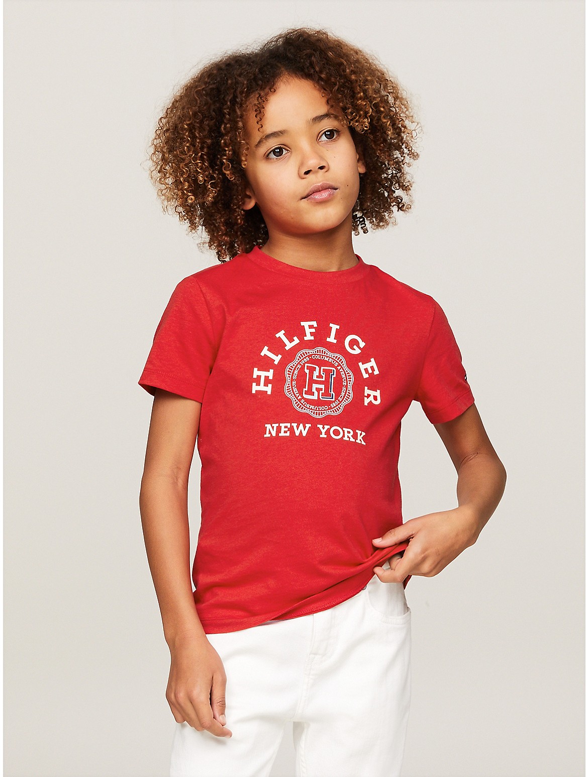 Tommy Hilfiger Boys' Kids' Arch Logo T-Shirt - Red - 10