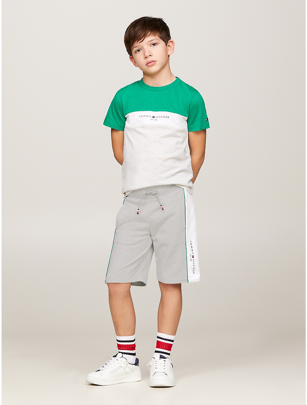 Tommy Hilfiger Boys' Kids' Colorblock T-Shirt and Short Set - Green - 10