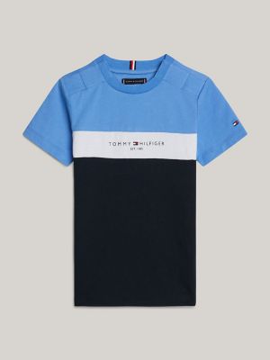 Kids' Tommy Logo Colorblock T-Shirt, Blue Spell/Navy