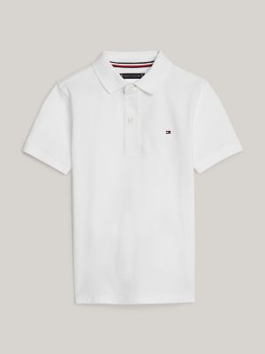 Kids' Regular Fit Solid Polo, White
