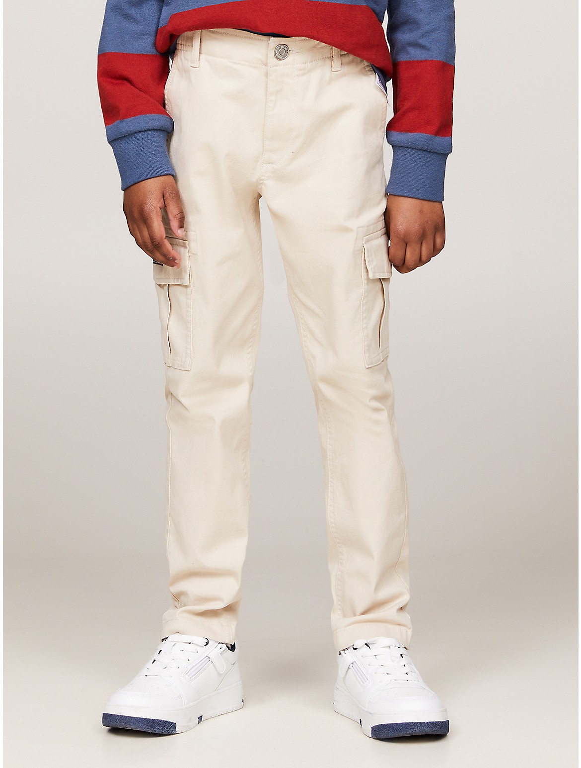 Tommy Hilfiger Boys' Kids' Straight Fit Utility Cargo Pant - Beige - 7