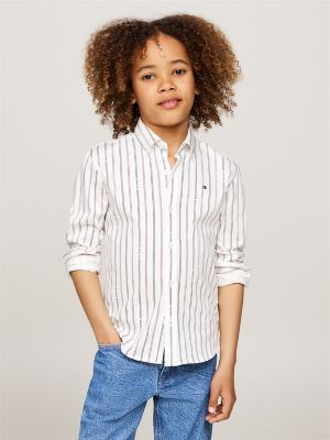 Kids' Hilfiger Stripe Shirt, Ancient White