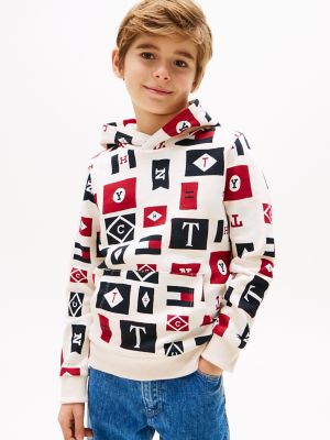 Kids Allover Flag Pullover Hoodie Tommy Hilfiger
