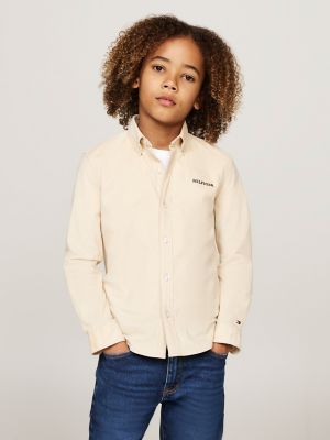 Kids Embroidered Logo Corduroy Shirt