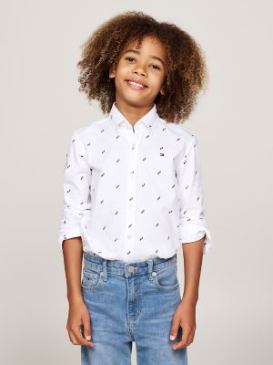 Kids Allover Flag Organic Cotton Shirt Tommy Hilfiger