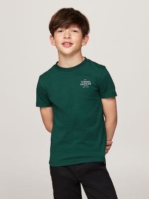 Kids' Short-Sleeve Puff Print T-Shirt, Ornamental Green