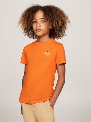 Kids' Short-Sleeve Puff Print T-Shirt, Orange Thunder