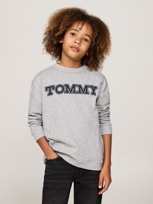 Kids' Flag Patch Logo T-Shirt, Light Grey Heather