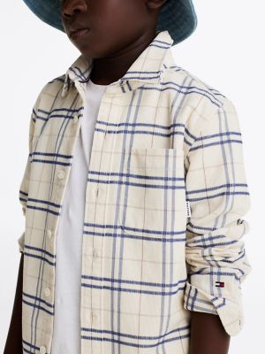 Kids' Long-Sleeve Check Stretch Shirt | Tommy Hilfiger